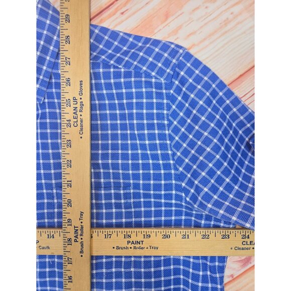 Johnston & Murphy Mens Blue Check Jacquard Dress Shirt Large - Picture 8 of 8